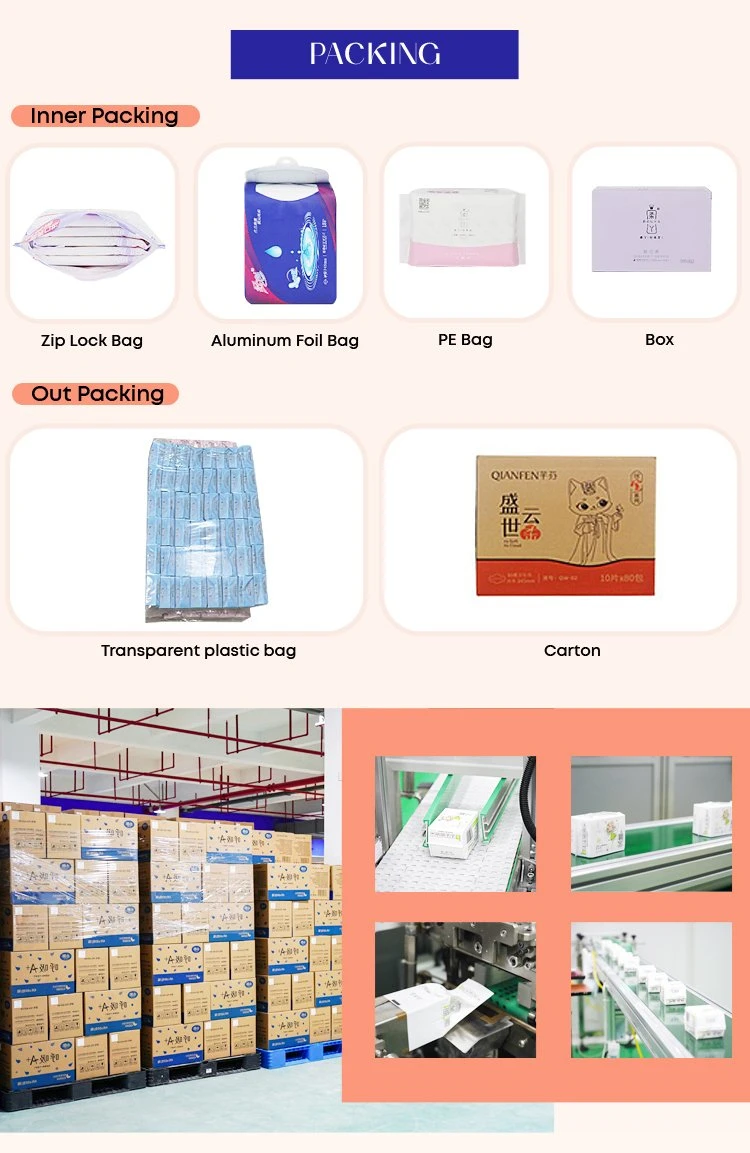 OEM Brand Free Sample High Quality Cotton Sanitary Napkin