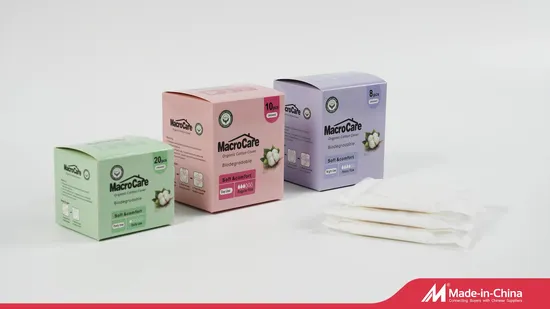 La migliore etichetta privata per assorbenti igienici in cotone organico per assorbenti da donna con striscia anionica